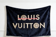 Silver LV Monogram Flannel Throw Blanket 353
